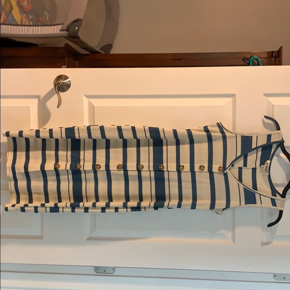Women’s midi dress blue & cream stripes